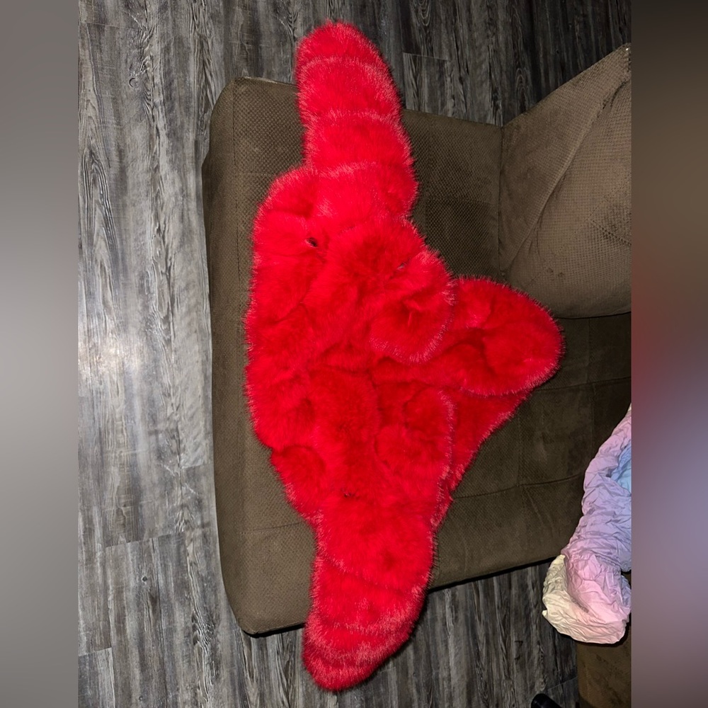 Red fur coat